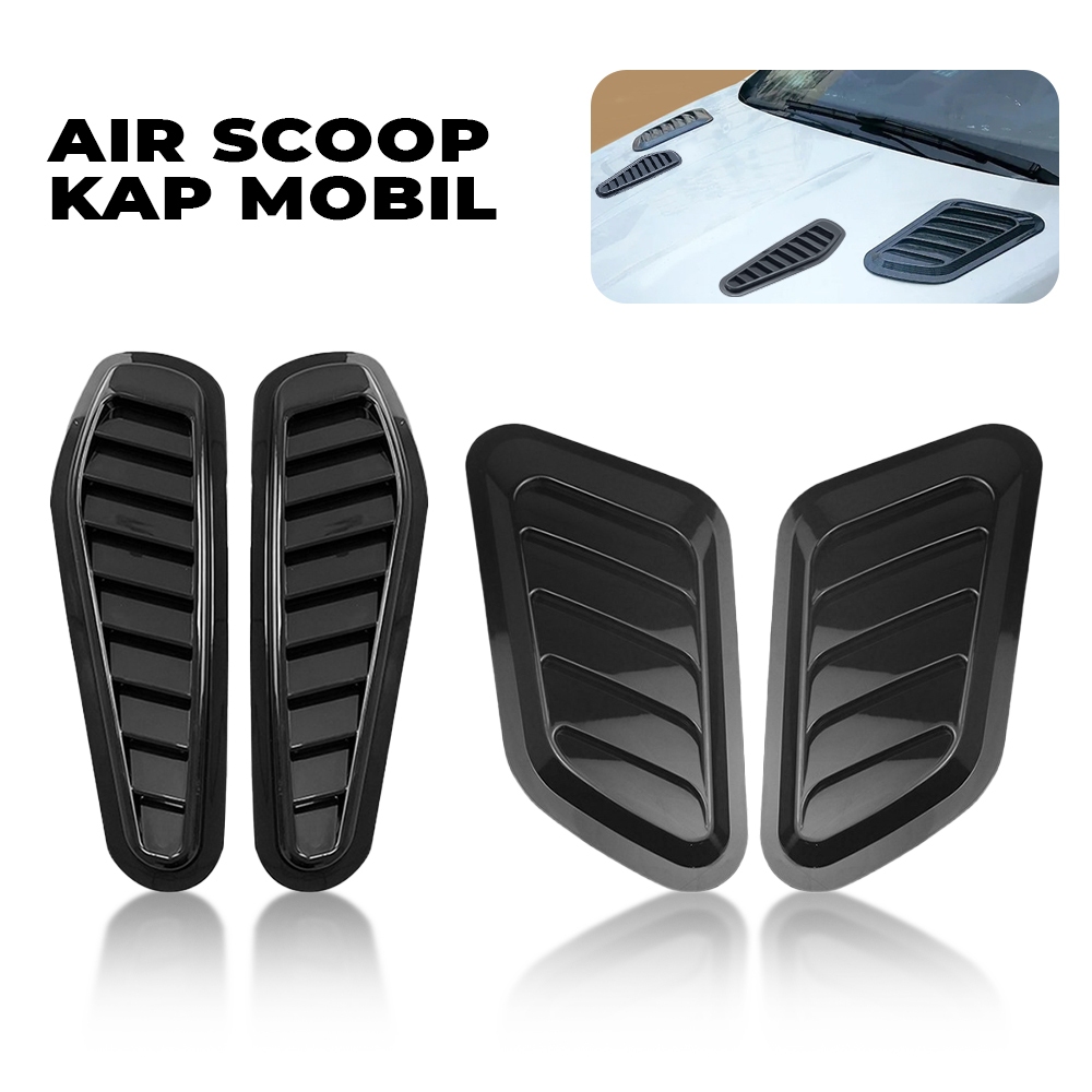 Air Scoop Kap Mobil Tampilan Sporty Air Flow Intake Scoop Universal Variasi Kap Mobil
