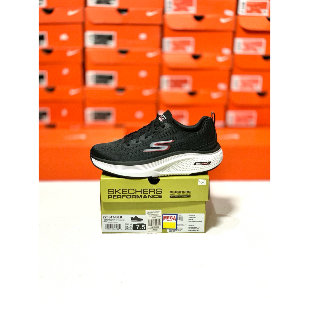 SKECHERS GO RUN ELEVATE 2.0 FLUID MOTION BLACK 220847/BLK ORIGINAL 100% RESMI PT MAP BNIB