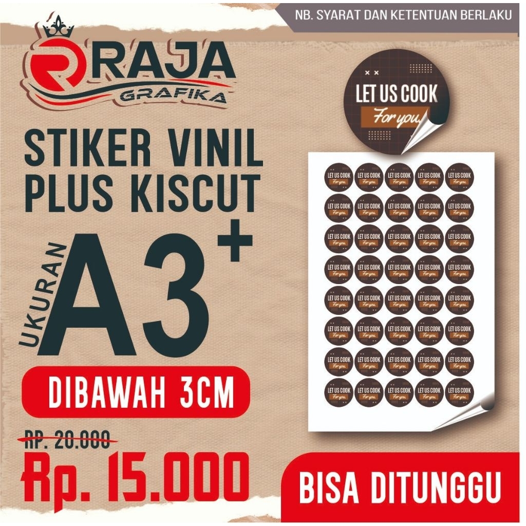 

CETAK 10 LEMBAR STIKER VINIL KISSCUT TAHAN AIR