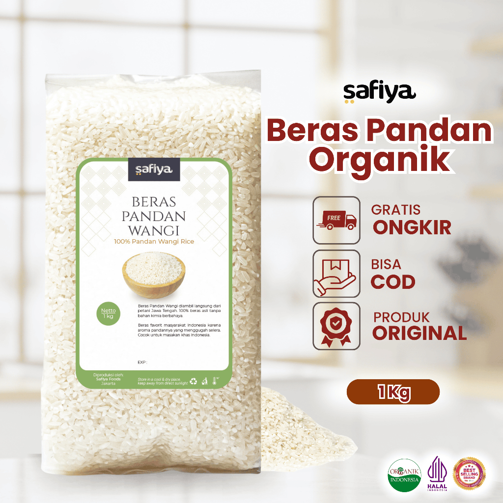 Safiya Beras Pandan Wangi 1 Kg Organik Diet Premium