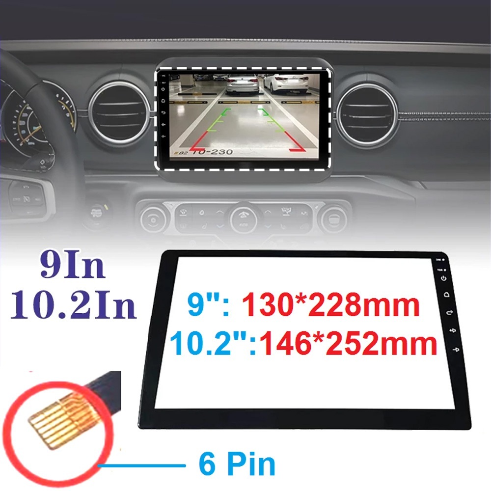Touchscreen Mobil Android 9 10 Inch Universal Layar Sentuh Head Unit 6 Pin Sensitif Capasitive Panel