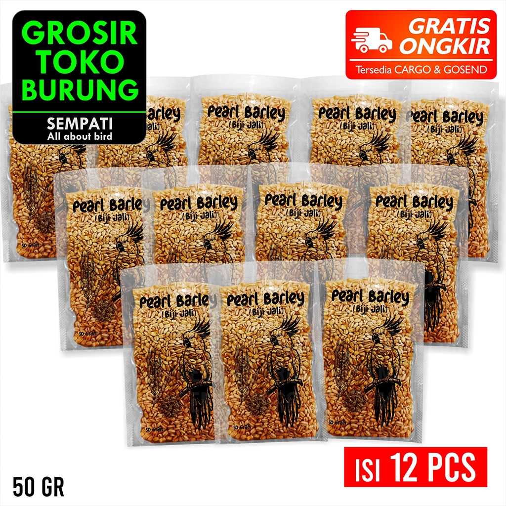 SEMPATI GROSIR Pearl Barley Biji Jali Jelai Hanjeli Import Holland Isi 12 Pcs Pakan Diet Burung Love