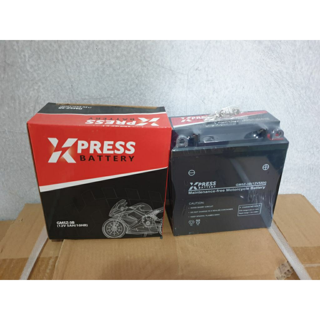 AKI KERING MERK EXPRESS TYPE GM5Z-3B AKI FULL KERING SIAP ΡΑΚΑΙ ΤΑΝΡΑ PERAWATAN 12VOLT 5AMPER BARU
