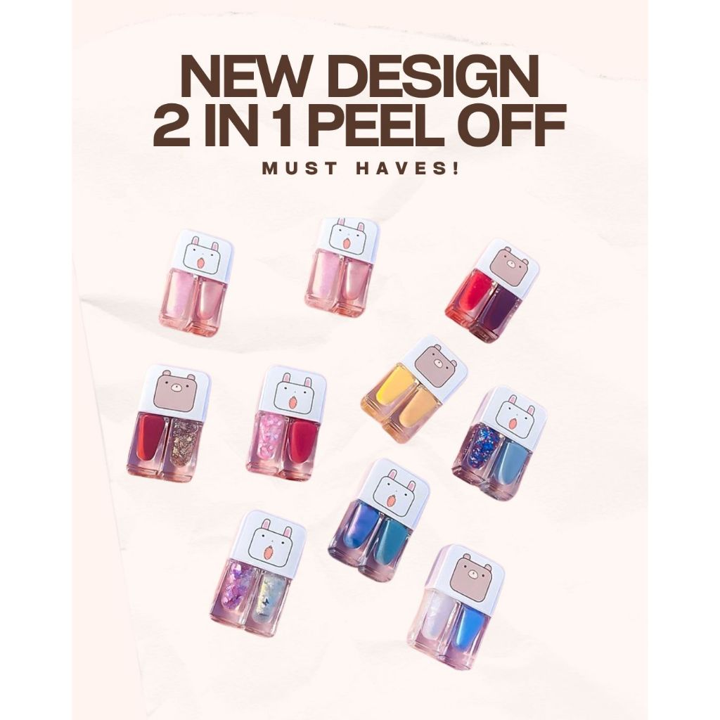 Kuteks 2 In 1 Korea NAILS POLISH 30 Color (PELL OFF)