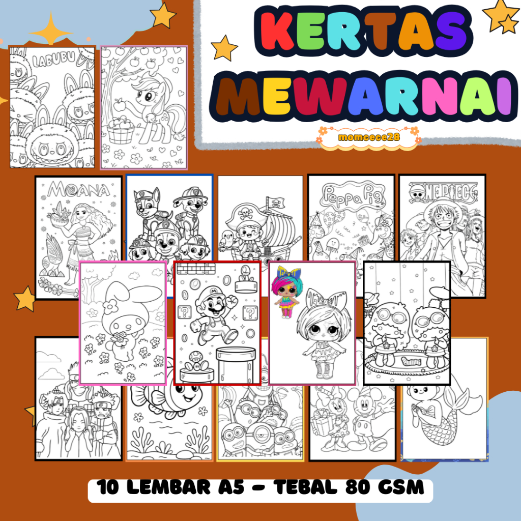 

MEWARNAI 10 LEMBAR UKURAN A5 KERTAS HVS 80 GRAM - TERMURAH - BAGIAN 2