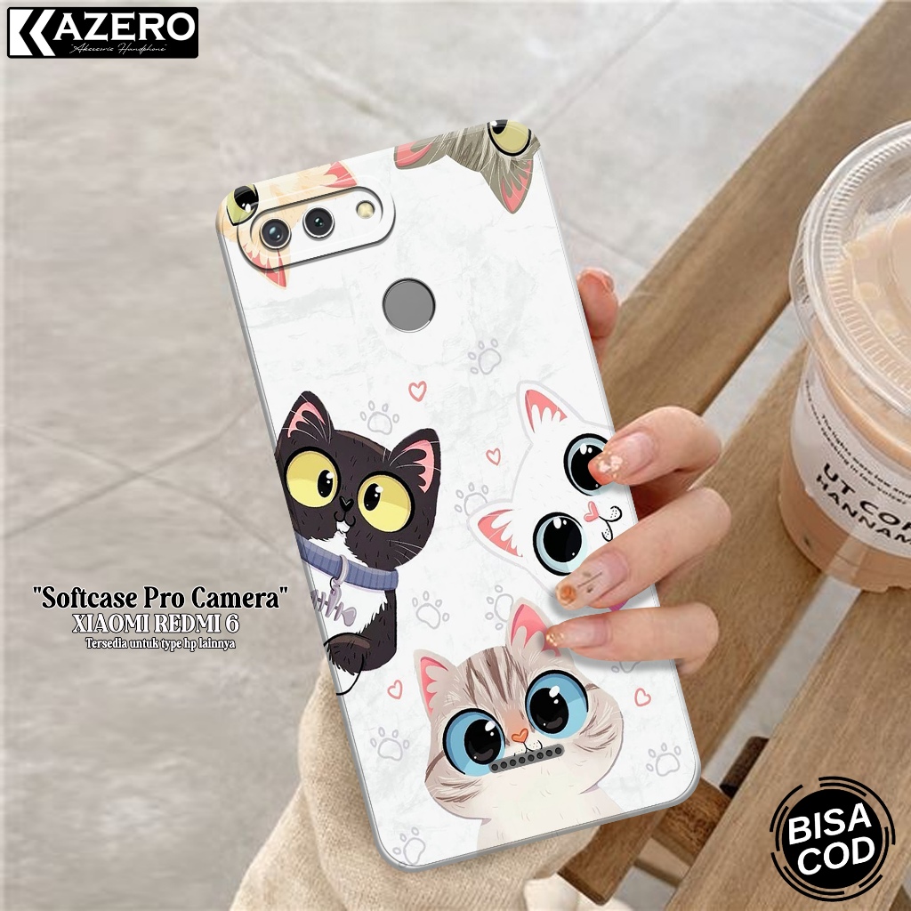 Case XIAOMI REDMI 6 Fashion Case Kucing  Softcase XIAOMI REDMI 6 Silikon Pro Camera Kesing XIAOMI RE
