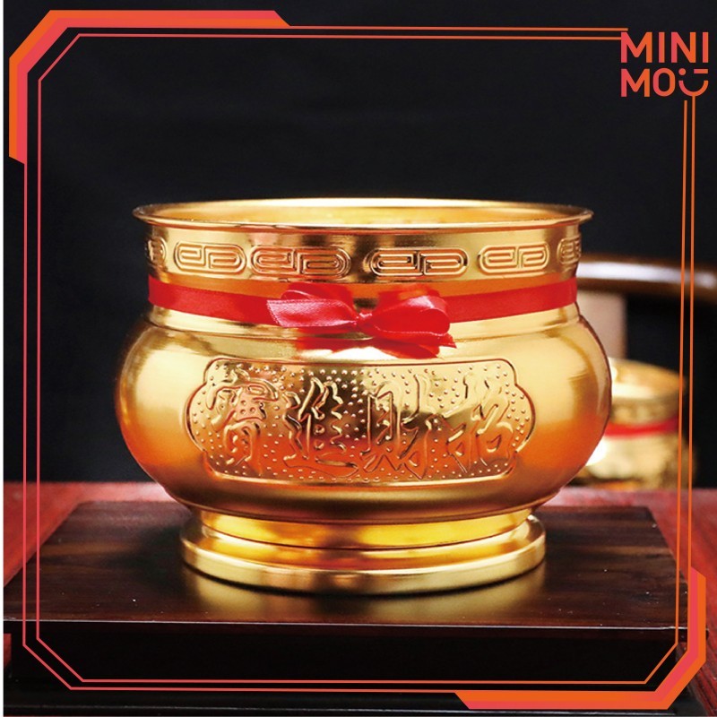 Hiolo Tempat Dupa Hio Emas Kuningan 3.5"5" Keberuntungan Fengshui Cina Untuk Rumah Tempat Bakar Dupa