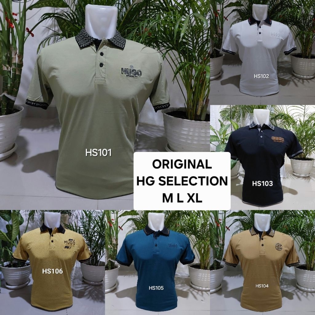HUGO SELECTION ORIGINAL Kaos berkerah HG SELECTION Original Size M L XL T-Shirt polo spandex - HUGO 