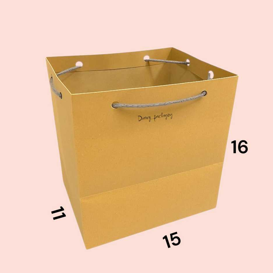 

Paper bag Coklat 15x16 | Paperbag polos donat | tas kertas souvenir mug