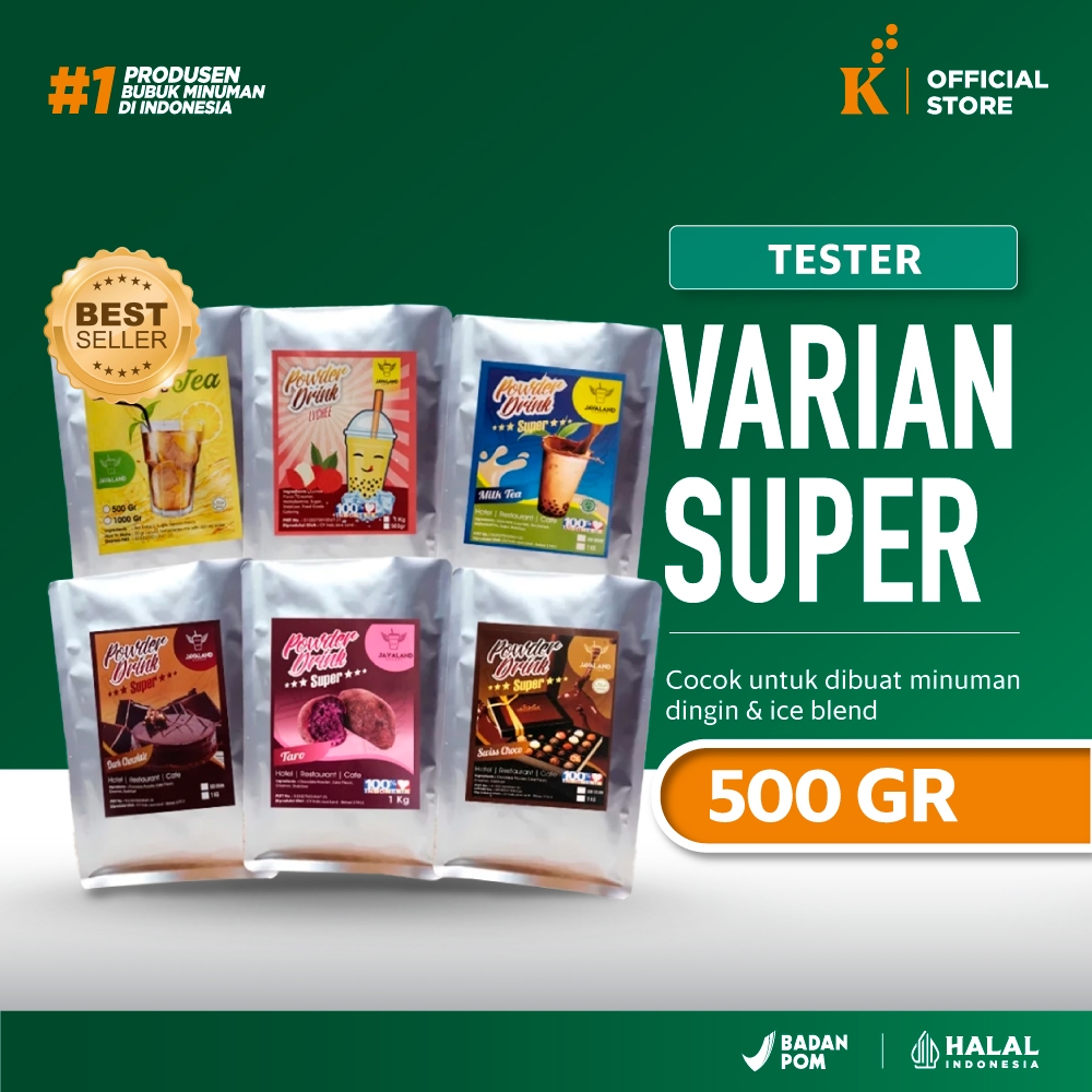 

Bubuk Minuman Bubble Drink Berkualitas Javaland TESTER Mix Sugar 500 gr