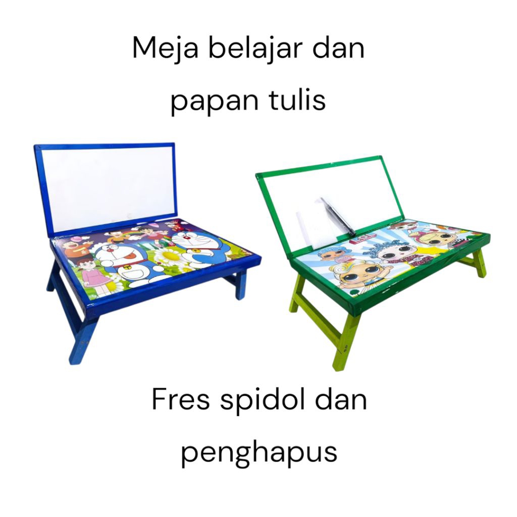 

papan tulis meja belajar karakter minimalis untuk edukasi anak free spidol dan penghapus