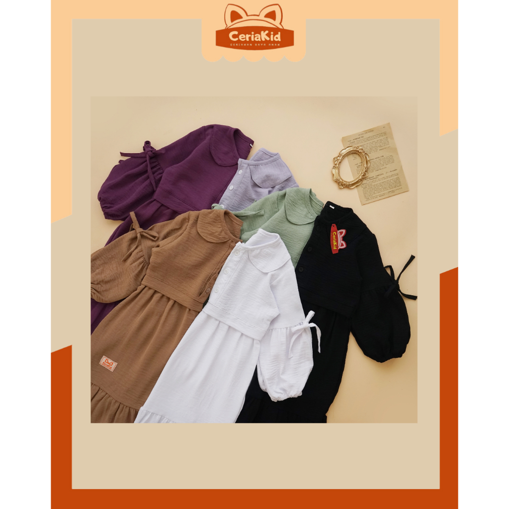 Baju Gamis Anak Perempuan Korea Fadia 1- 9 Tahun