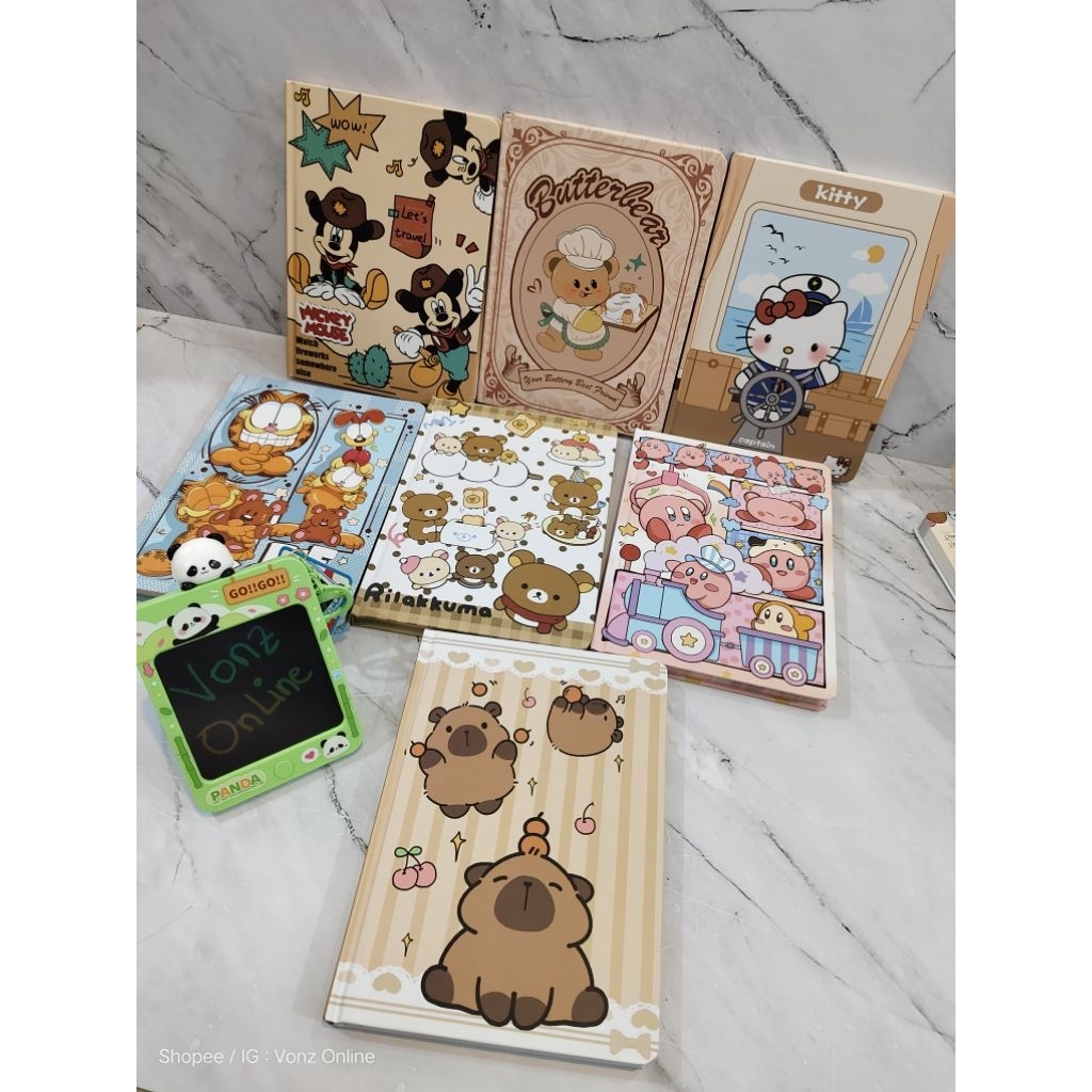 

NOTEBOOK DIARY KIRBY CAPYBARA MICKEY HK BUTTERBEAR GARFIELD RILLAKUMA