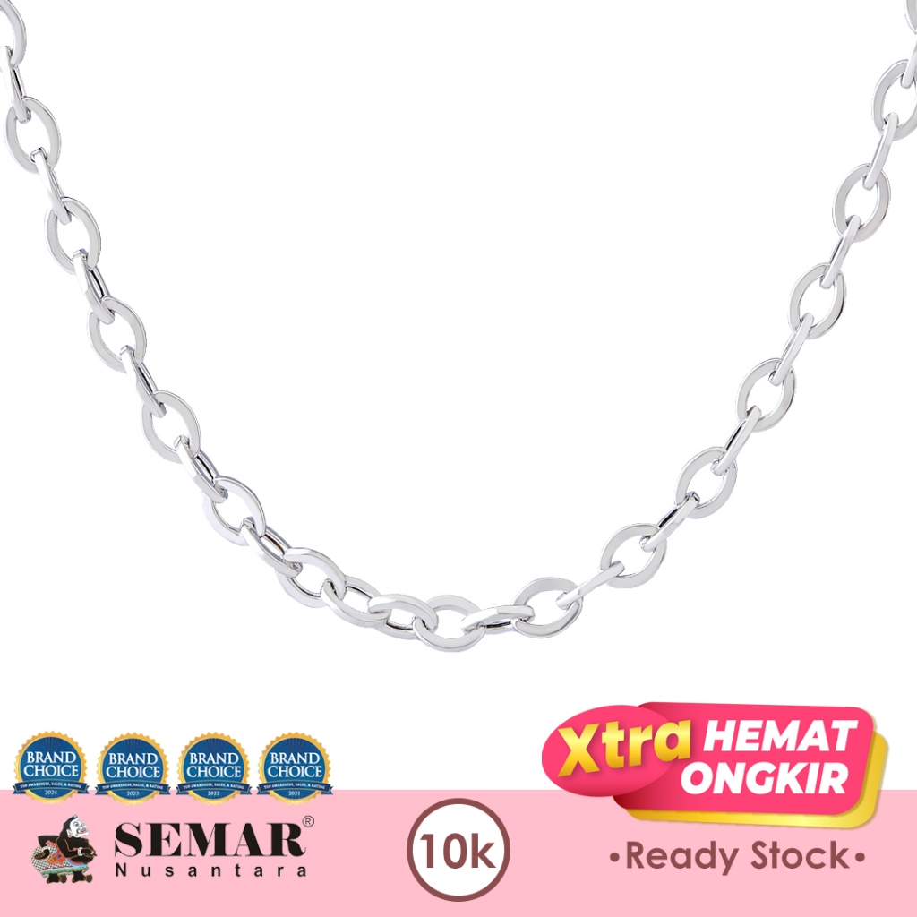 Kalung Emas Lorenia Rantai Polos White Gold 10K Semar Nusantara