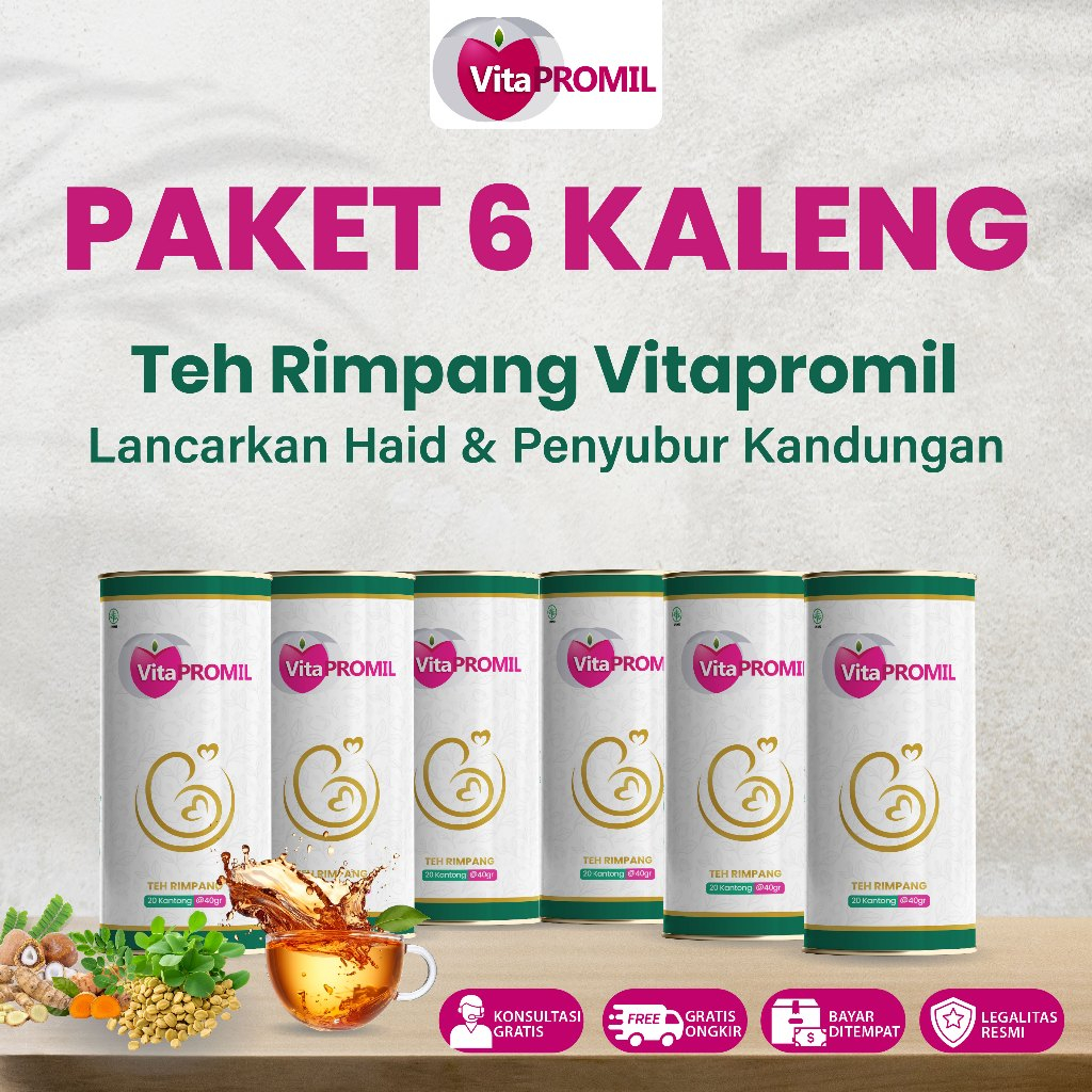 

Paket 6 PcTeh Rimpang Vitapromil Minuman Instan Rempah Promil Penyuburkan Kandungan BPOM HALAL