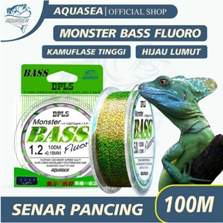 Senar Senja Tali Pancing  Bass FLUOROCARBON 100M Warna Hijau Lumut Senar Pancing Sangat kuat