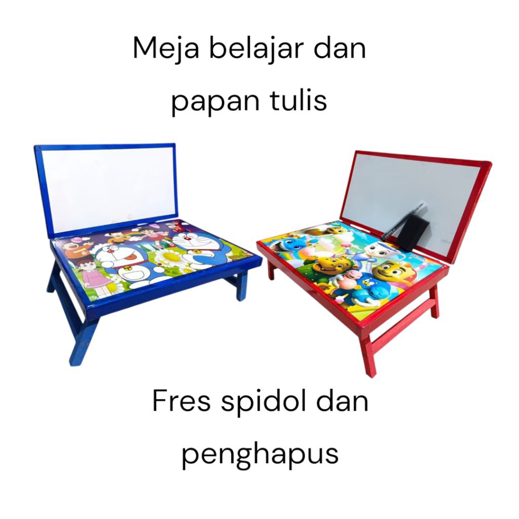 

papan tulis meja belajar karakter minimalis untuk edukasi anak free spidol dan penghapus
