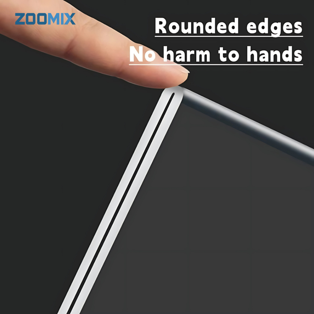 

ZOOMIX Akrilik Display Tent Card A6 2 sisi Potrait 2mm