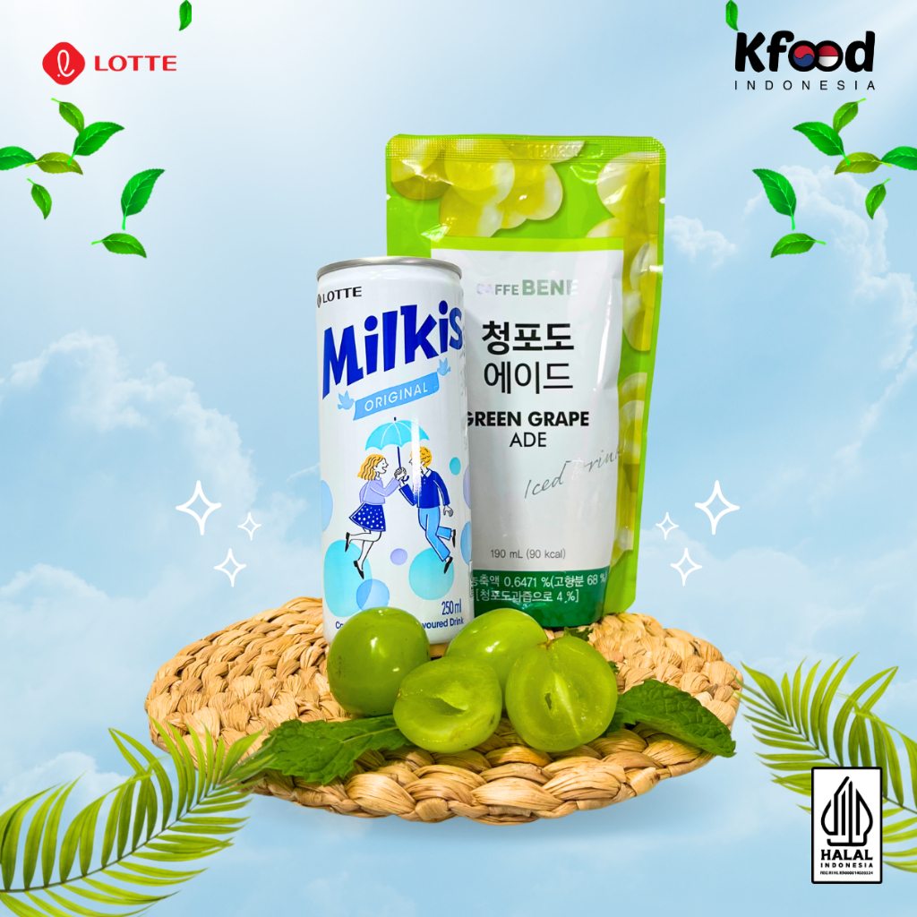 

Kfoodind - Milkis Soda + Caffebene Green Grape Ade