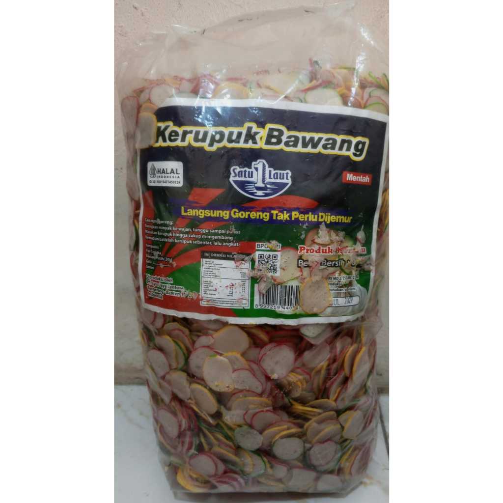 

Kerupuk Bawang Mentah Bantet SATU 1 LAUT Warna-Warni| Merah| Putih Polos| 250gram| 500gram| 1KG