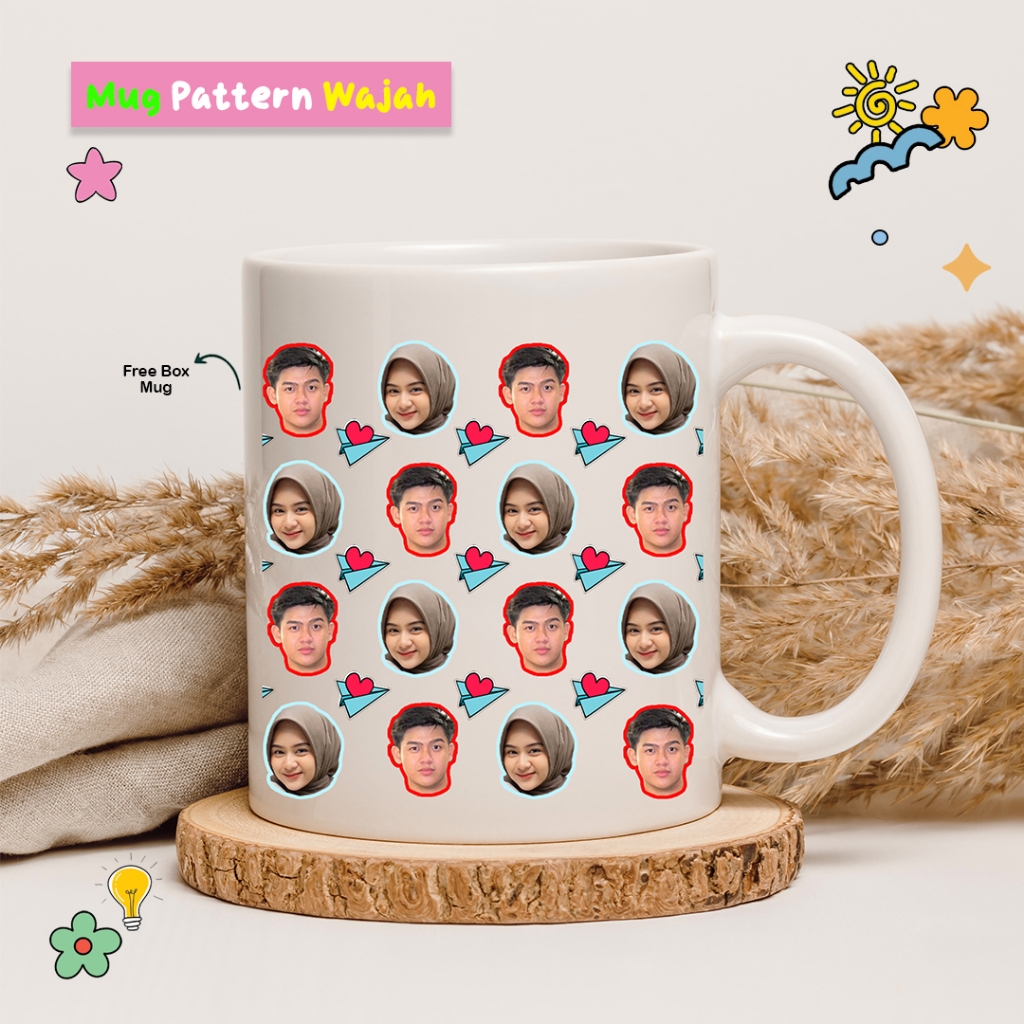[VIRAL] GELAS MUG CUSTOM WAJAH MUKA AESTHETIC / CUSTOM MUG / CETAK MUG TANPA MINIMAL ORDER LANGSUNG 