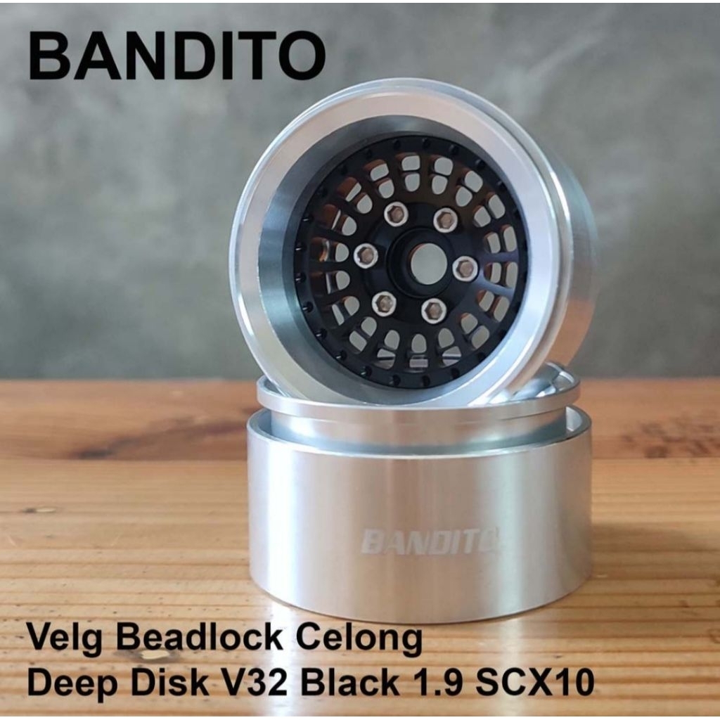 Bandito Velg Beadlock Celong Deep Disk V32 Silver 1.9 SCX10