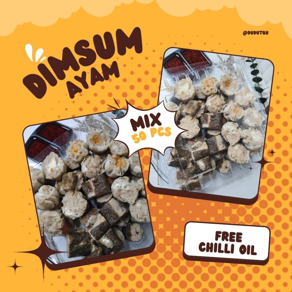 

DIMSUM MIX VARIAN/DIMSUM ORI/DIMSUM NORI RUMPUT LAUT/DIMSUM KEJU ISI 50PCS HALAL