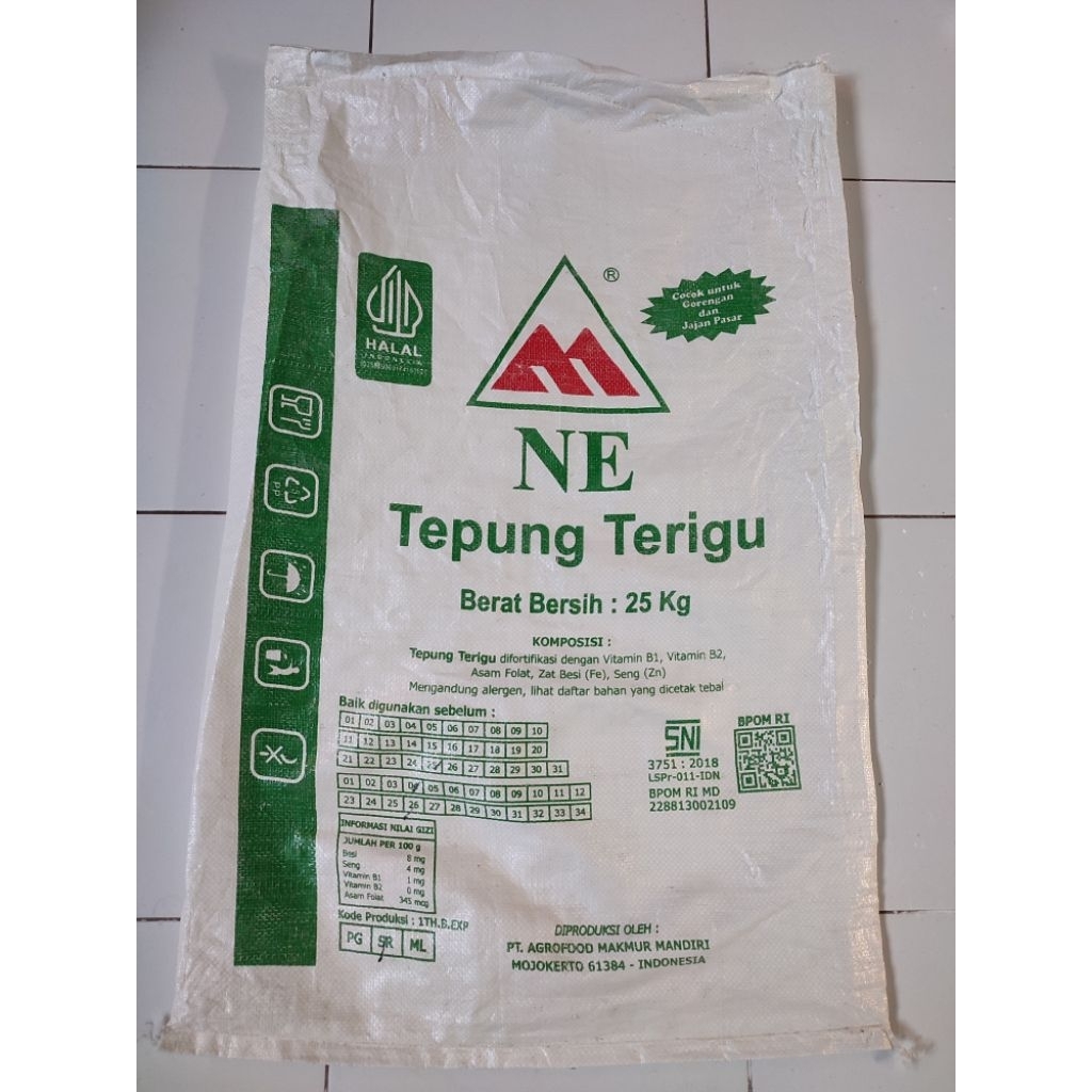 Karung bekas tepung 25kg siap pakai
