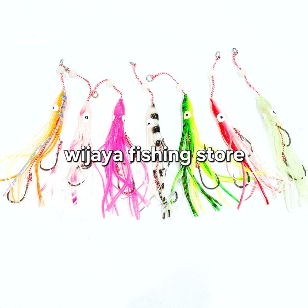 umpan cumi karet silikon assist hook panjang 7.6 cm