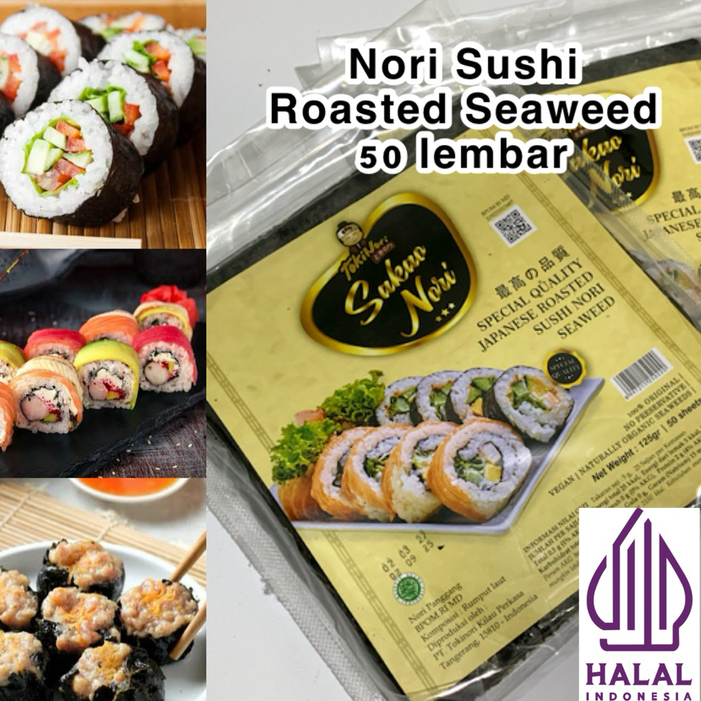 

Nori Sushi Sakao Nori 50 lembar | Roasted Seaweed | Nori Kimbab Halal | Sakao Nori