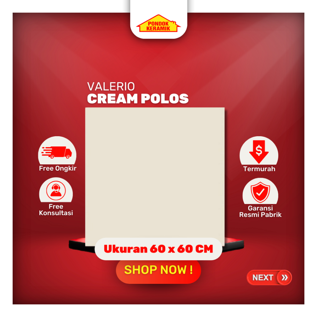 Granit Valerio 60x60 Cream Polos Granit Cream Polos Kilap Glossy