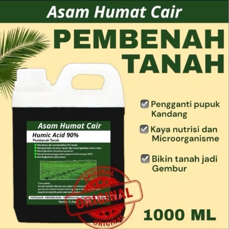 Asam Humat Cair Plus 1liter - memperbaiki struktur tanah pembenah tanah