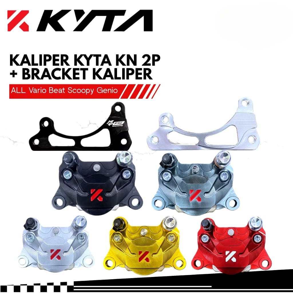 PAKET KALIPER KTC KYTACO 2P + BREKET KALIPER VARIO/SCOOPY/BEAT KN01V2 KYTACO ORIGINAL 100%