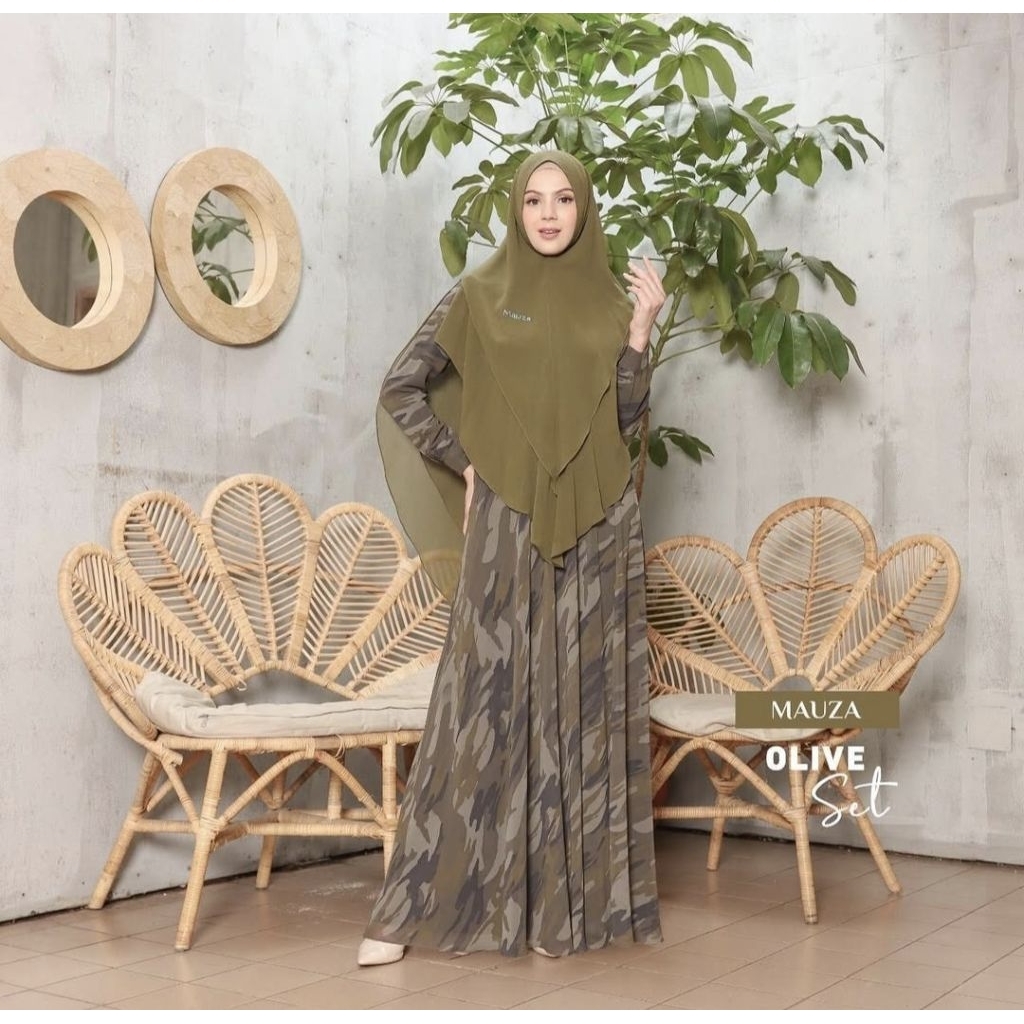 Gamis Mauza Syari | Dress Olive By Mauza Syari