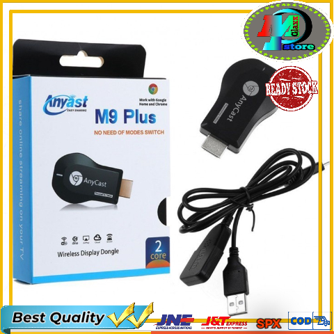 CONVERTER HDMI ANYCAST M9 PLUS || WIFI DONGLE ANYCAST HDTV MIRORING HP KE TV, PROYEKTOR, MONITOR DLL