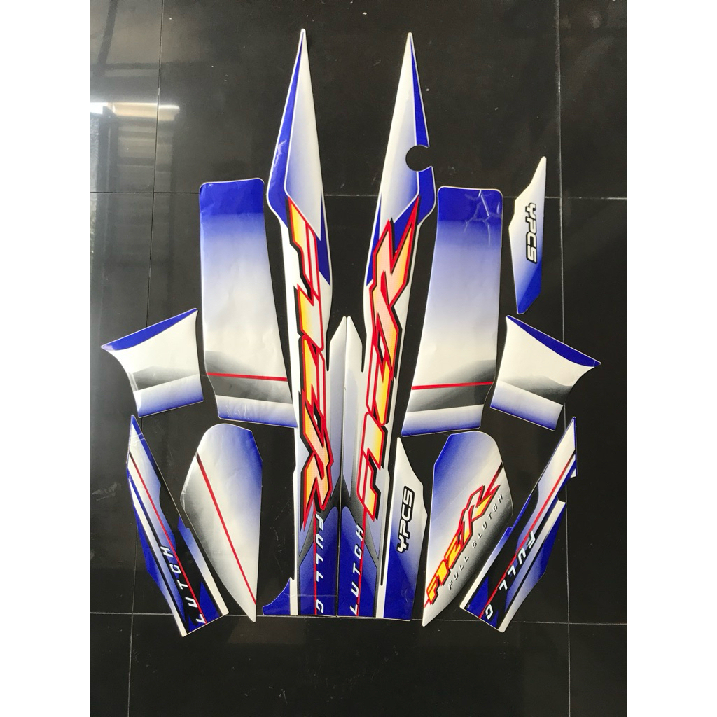 STRIPING STIKER FIZ R FULL CLUTCH 2003 PUTIH BIRU