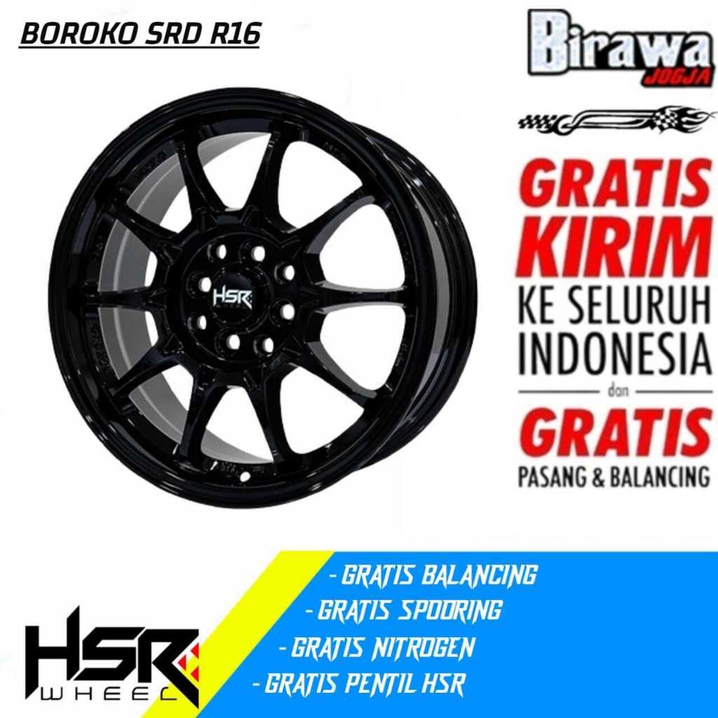VELG MOBIL ORI HSR TYPE BOROKO SRD MODEL CE28  BAUT 4X100-4X114 LEBAR 7 ET 42 RADIANT BLACK