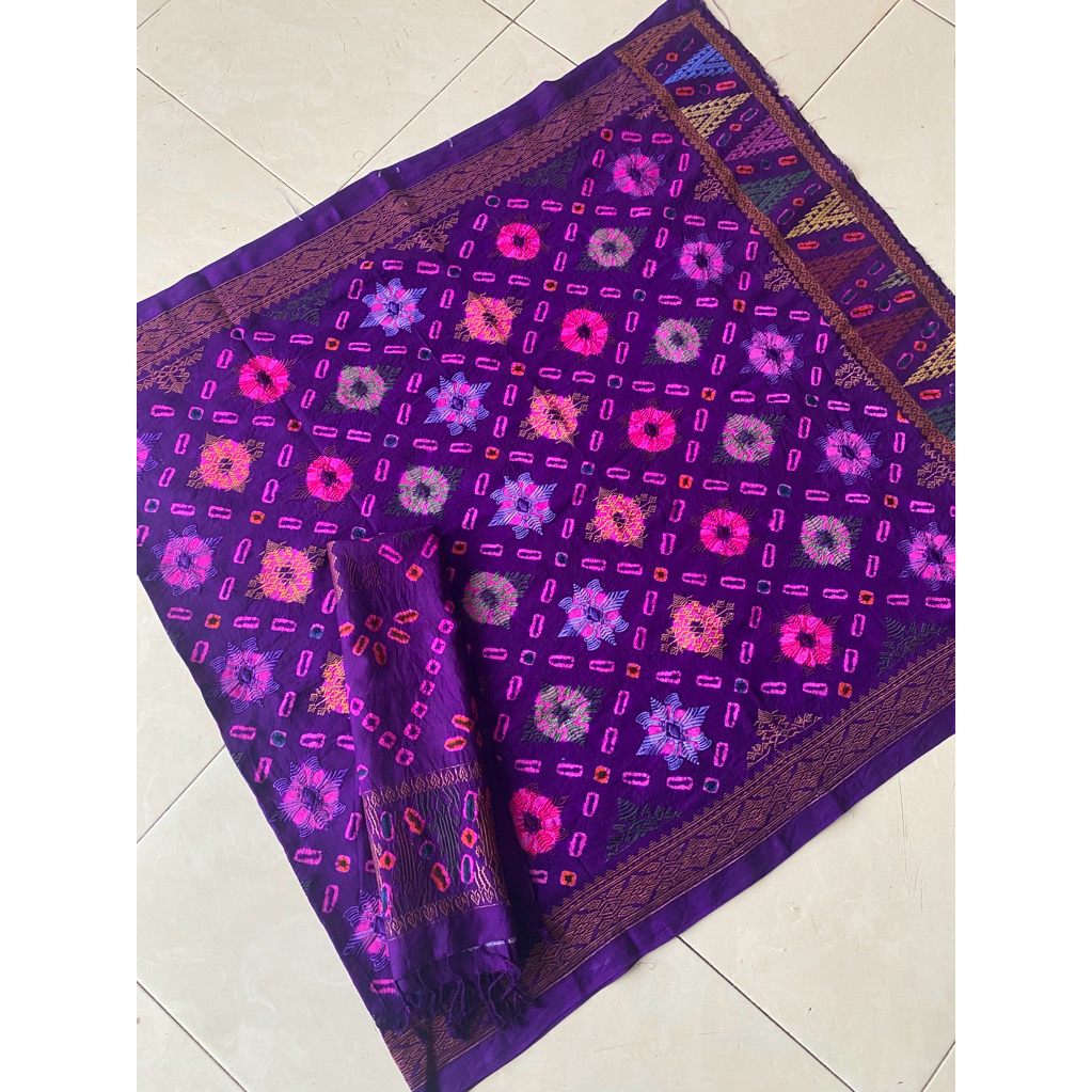 Sutra Jumputan Semi Songket Tumpal Songket