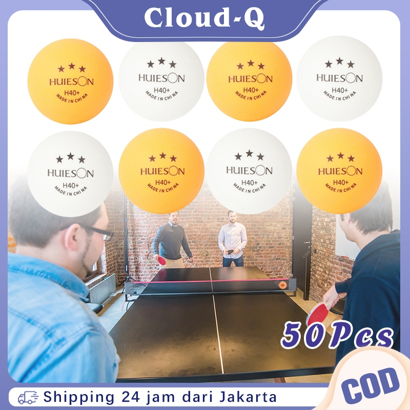 HUIESON New Material 50Pcs Bola Latihan Tenis Meja / 3 Stars Original Pingpong Bola Bola Latihan Ten