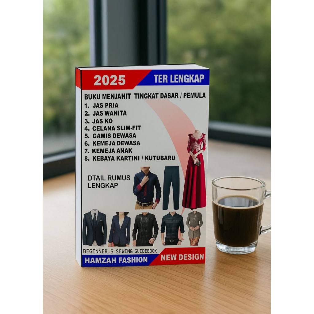Buku pola jahit satu buku isi 8 buku pola tingkat dasar pemula