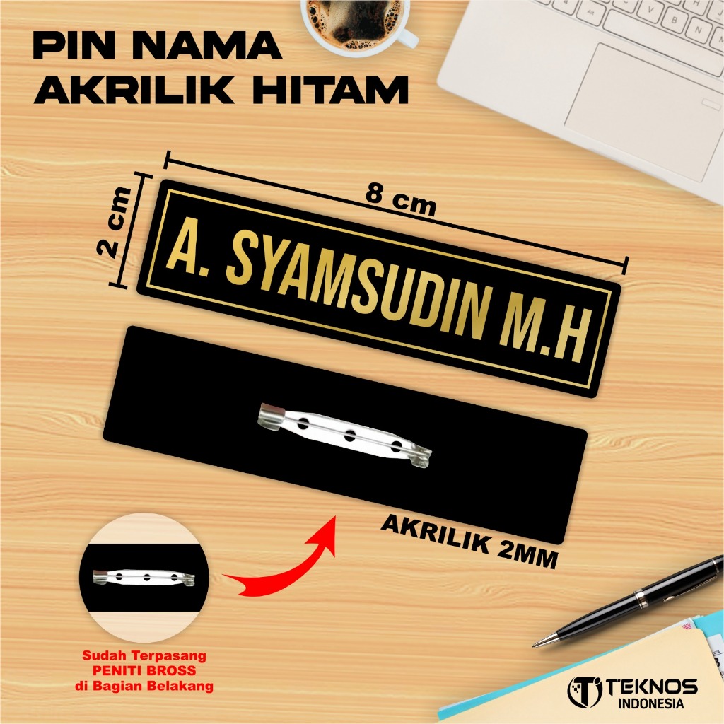 

CETAK PIN NAMA AKRILIK CUSTOM - NAME TAG DADA GRAFIR - PAPAN NAMA AKRILIK PENITI UKURAN 3CM