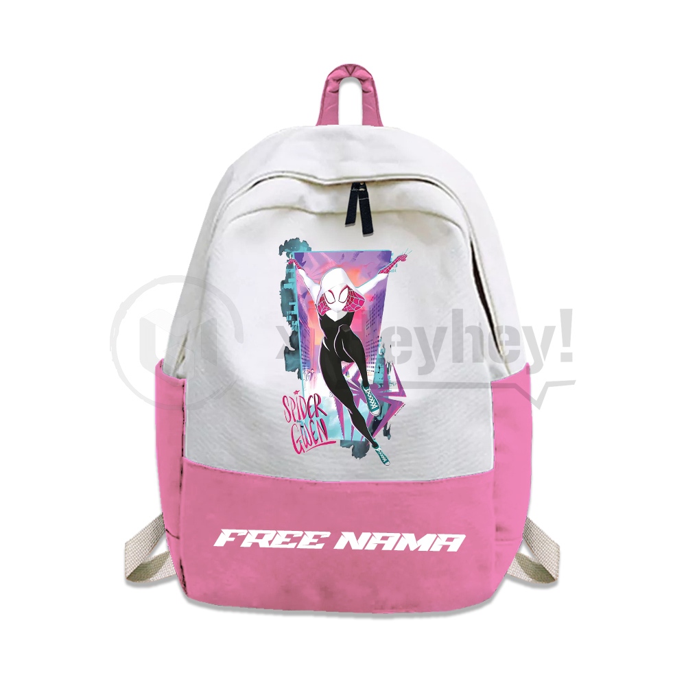 TAS RANSEL ANAK SPIDER GWEN ANTI AIR  GRATIS CETAK NAMA
