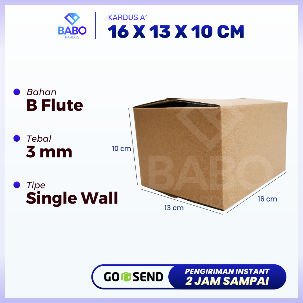 

Kardus Polos Karton Box Coklat DieCut 16x13x10