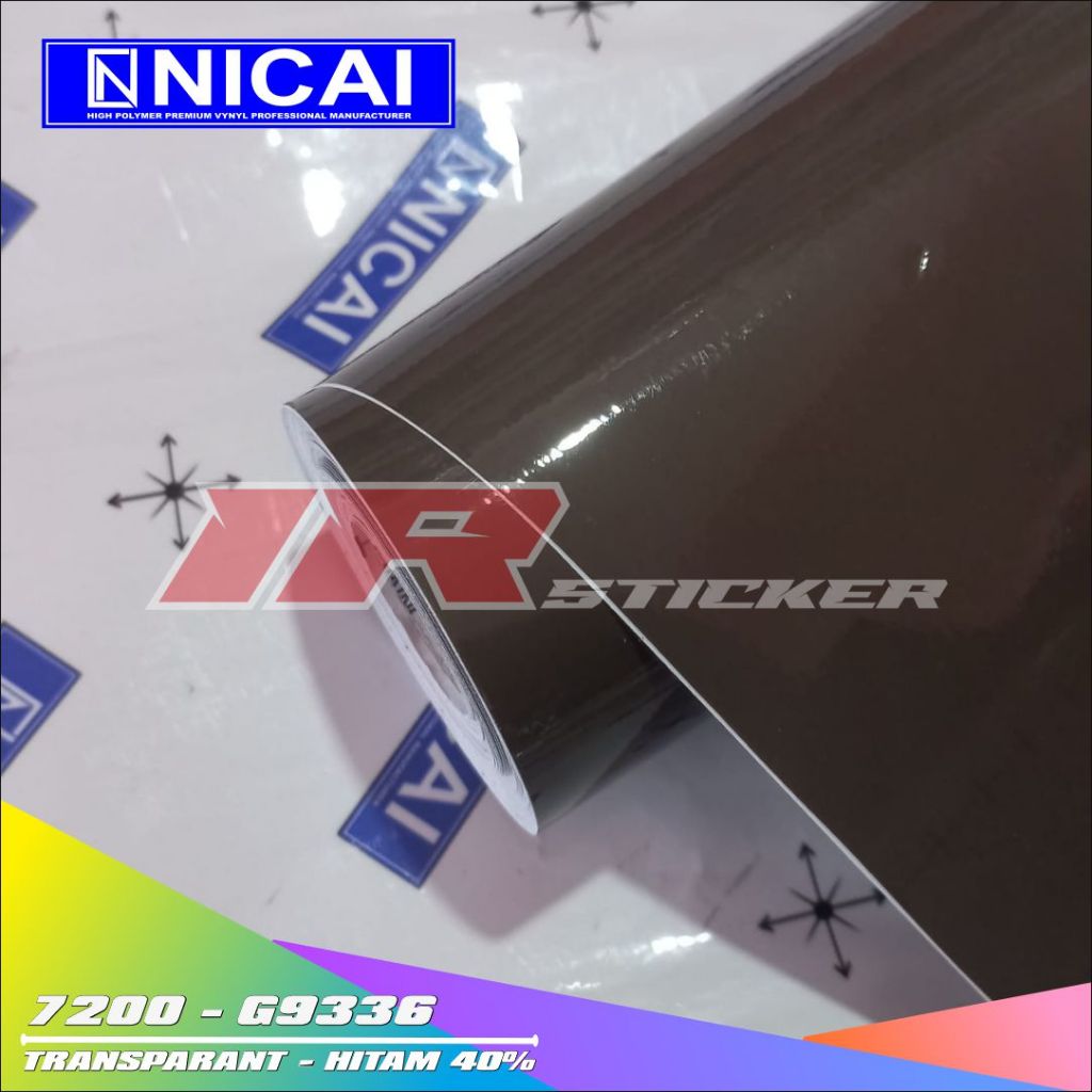 Stiker Skotlet Transparan Kertas NICAI Black 7300 Transparan Black Glossy [ROLL]