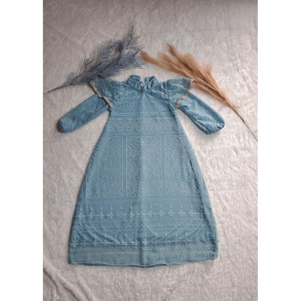 Gamis pesta brokat muslim anak perempuan / Dress pesta brokat muslim anak perempuan / Gaun pesta bro