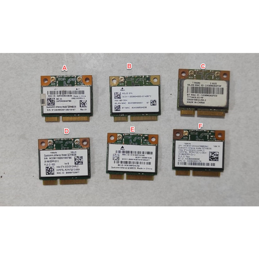 Wifi Card Atheros QCWB335 802.11n Wireless BT4.0 PCIe Half WCBN612AH