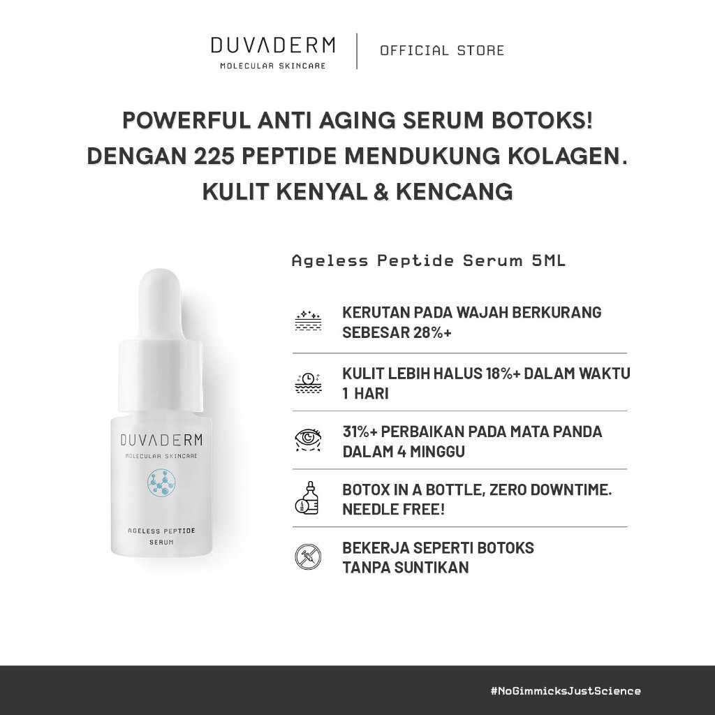 Duvaderm Ageless Peptide Serum 5ml - Serum Botox Needle Free Peptide Serum hasil seperti Botox Serum