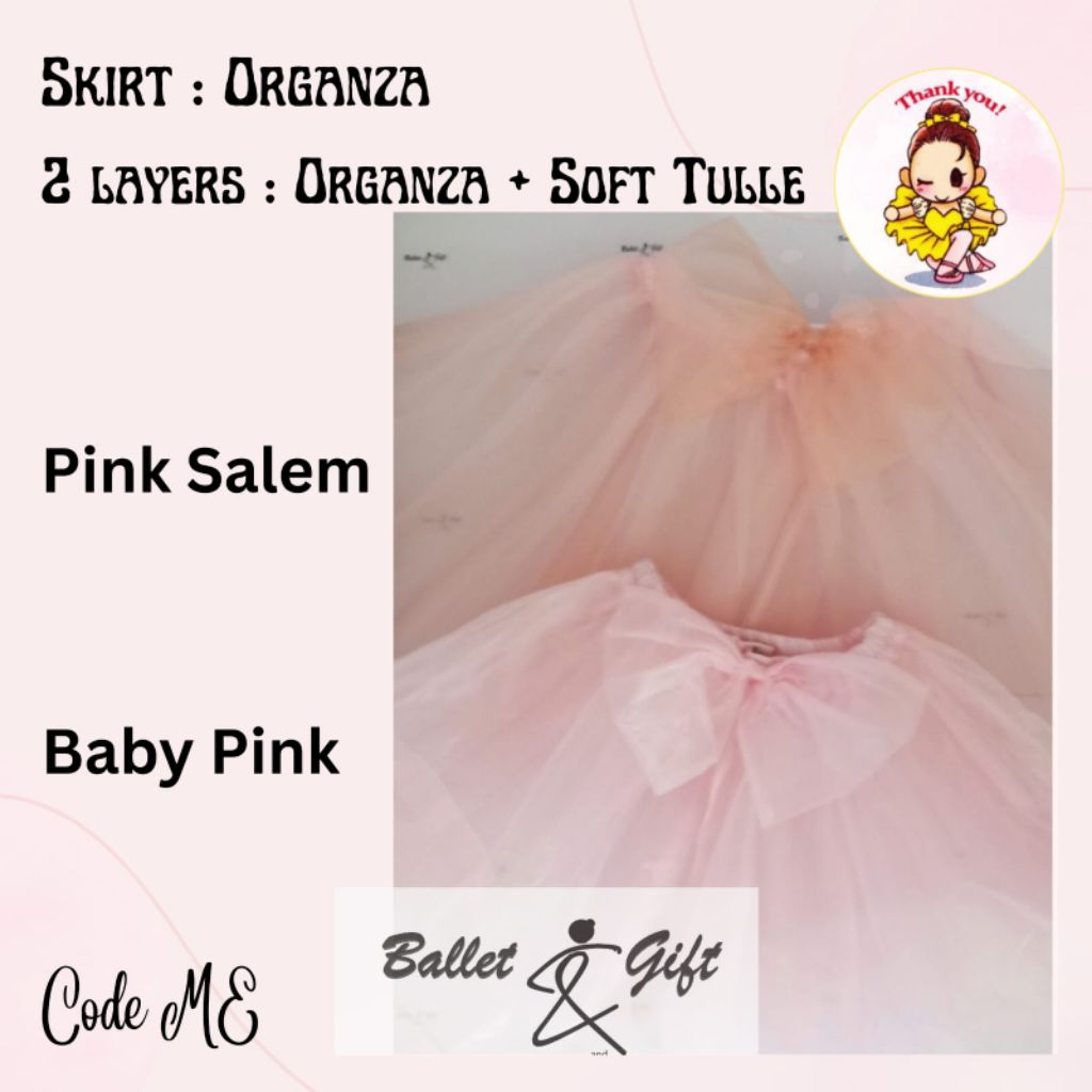 Skirt Ballet anak bahan organza Rok Kaca code ME
