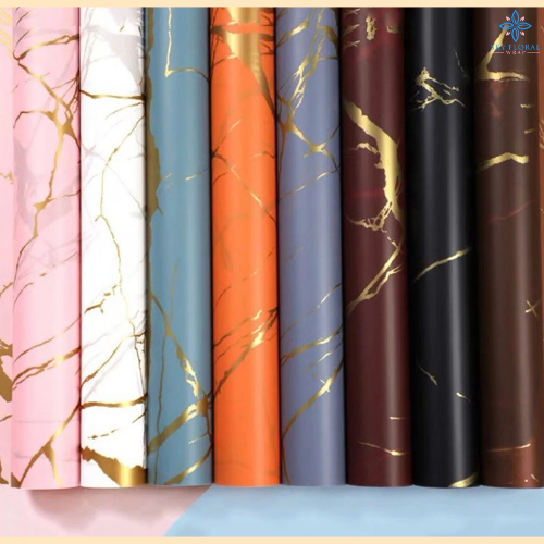 

Flower Wrapping Kertas Bunga Buket Flower Paper Cellophane Marble Florist Ecer KB20