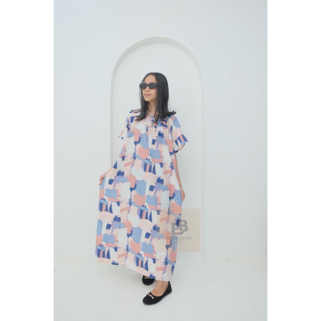 Terbaru Batik Ba'im Daster Sikak Dengan Motif Variasi Kotak-kotak Bahan Rayon Viscose Paja Mas